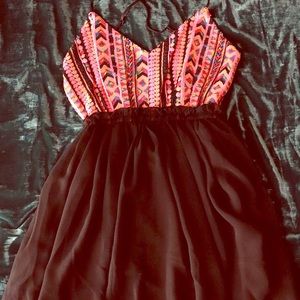 Sequined backless mini dress